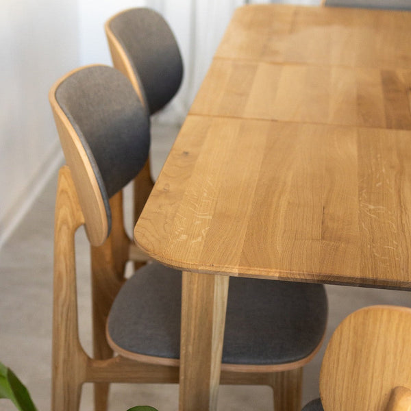 Mesa extensible de comedor de madera maciza de roble France | NordicStory