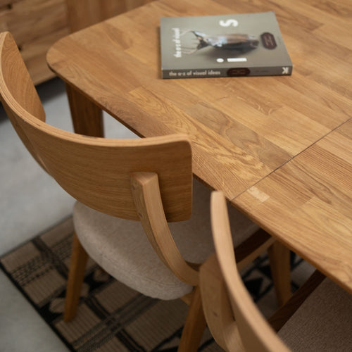 Mesa extensible de comedor de madera maciza de roble France | NordicStory