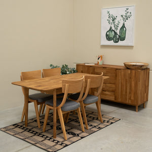 Mesa extensible de comedor de madera maciza de roble France | NordicStory