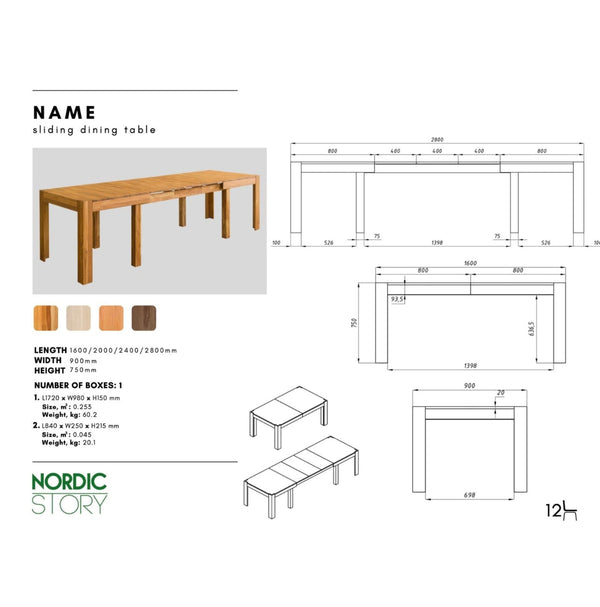 Mesa extensible de comedor de madera maciza de roble XL | NordicStory