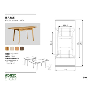 Mesa extensible de comedor de madera maciza de roble Mini 1 | NordicStory