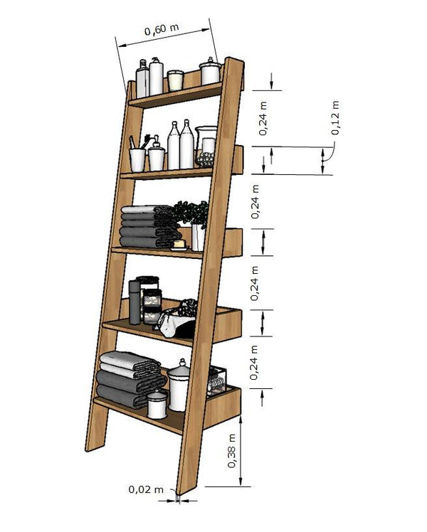 Estanteria Libreria de madera maciza de roble Escandi | NordicStory