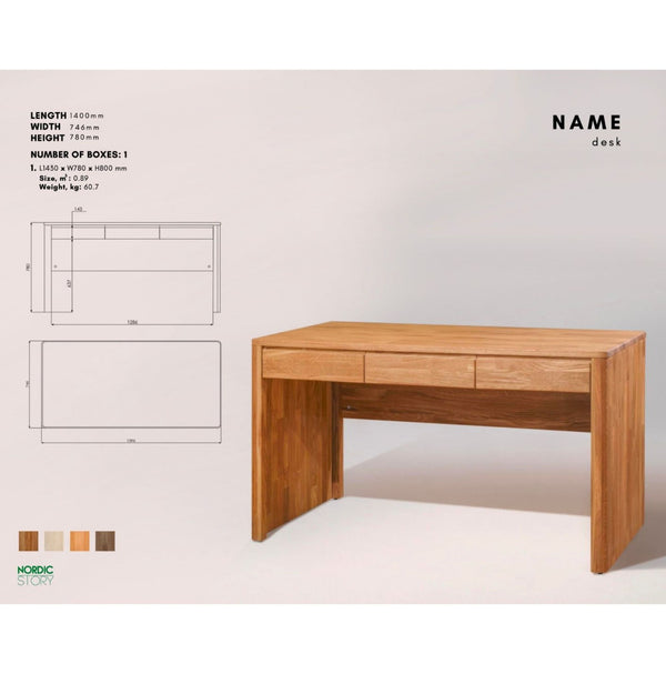 Mesa escritorio de madera maciza de roble Elsa | NordicStory