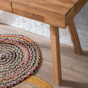 Mesa escritorio de madera maciza de roble Einstein 2 con estanteria flotante | NordicStory