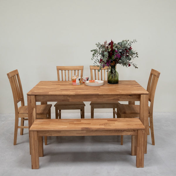 Mesa de comedor de madera maciza de roble Mauritz 4 | NordicStory