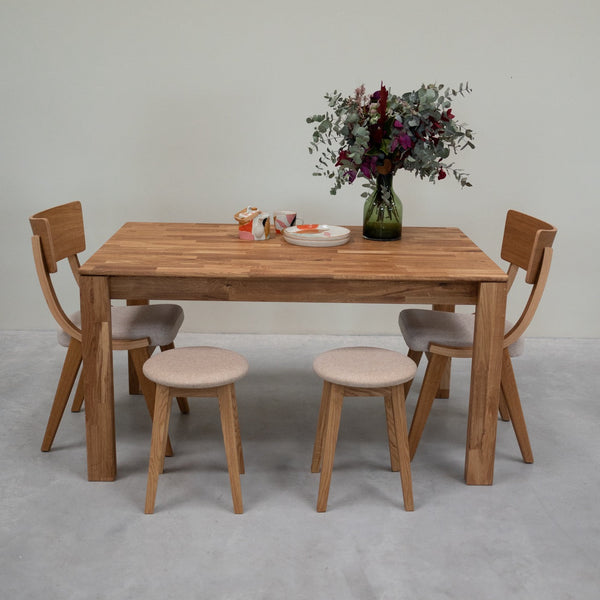 Mesa de comedor de madera maciza de roble Mauritz 4 | NordicStory