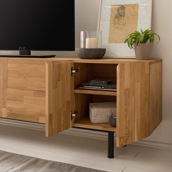 Mueble de TV de madera maciza de roble Wardi | NordicStory