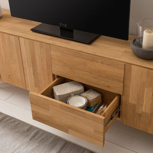 Mueble de TV de madera maciza de roble Wardi | NordicStory