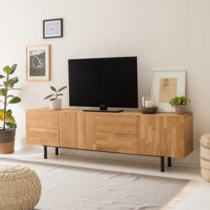 Mueble de TV de madera maciza de roble Wardi | NordicStory