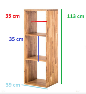 Estanteria Libreria de madera maciza de roble Regal 3 | NordicStory