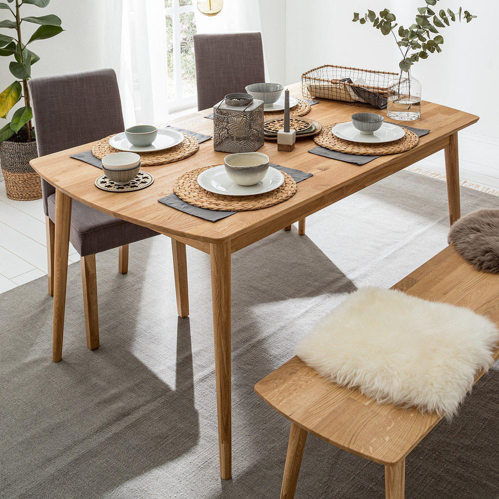 Mesa rectangular de comedor de madera maciza de roble Escandi 1 | NordicStory