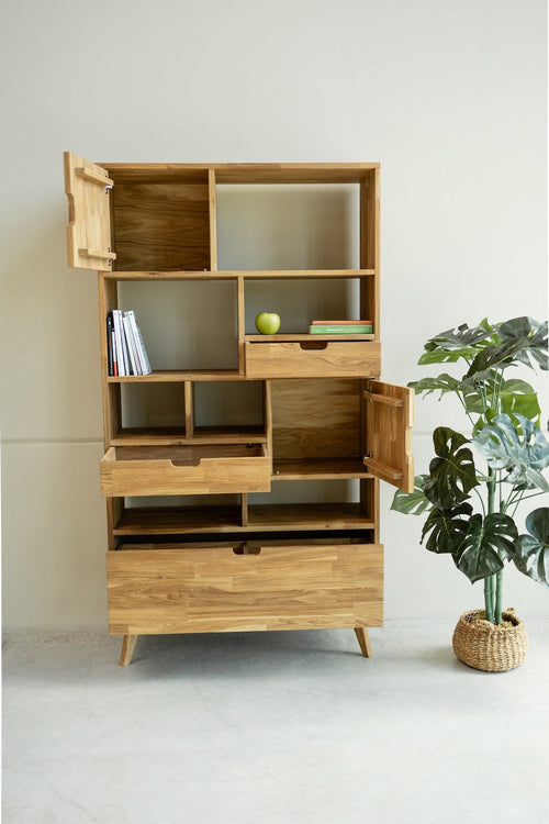 Estanteria Libreria de madera maciza de roble Escandi 3 | NordicStory