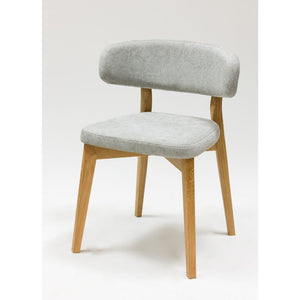 Pack de 2 o 4 Sillas de Comedor de Madera Maciza de Roble Claus, tapizado Gris o Marron | NordicStory