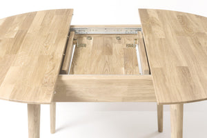 Mesa de comedor redonda y extensible de madera maciza de roble Escandi 5 | NordicStory