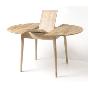 Mesa de comedor redonda y extensible de madera maciza de roble Escandi 5 | NordicStory