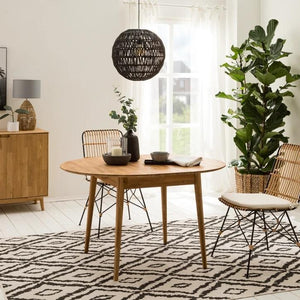 Mesa de comedor redonda y extensible de madera maciza de roble Escandi 6 | NordicStory