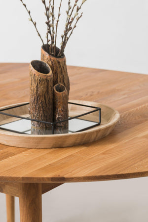 Mesa de comedor redonda y extensible de madera maciza de roble Escandi 6 | NordicStory