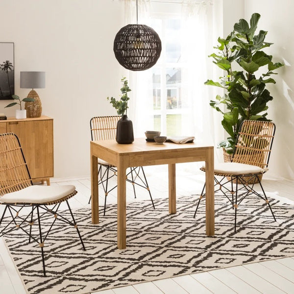 Mesa extensible de comedor de madera maciza de roble Marsi | NordicStory