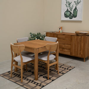 Mesa extensible de comedor de madera maciza de roble Marsi | NordicStory
