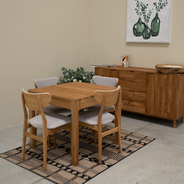 Mesa extensible de comedor de madera maciza de roble Marsi | NordicStory