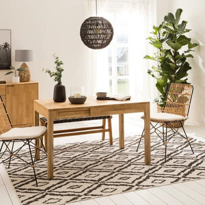 Mesa extensible de comedor de madera maciza de roble Marsi | NordicStory