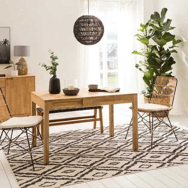 Mesa extensible de comedor de madera maciza de roble Marsi | NordicStory