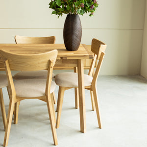 Pack de 2 o 4 Sillas de Comedor de Madera Maciza de Roble Diana Beige | NordicStory