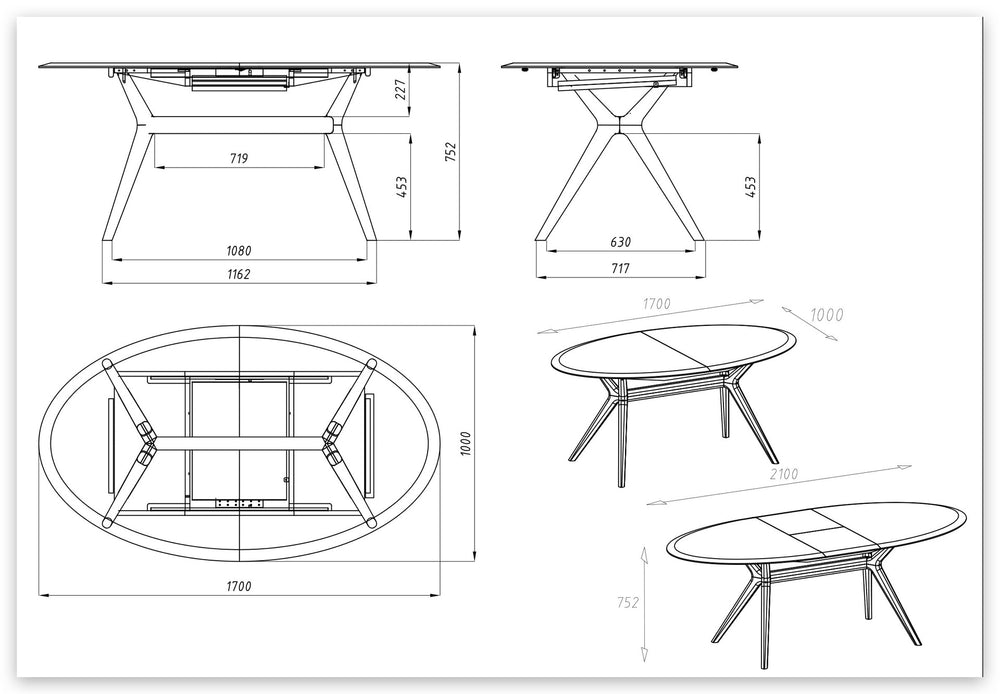 Mesa extensible de comedor de madera maciza de roble Carmen | NordicStory