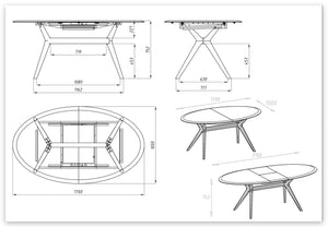 Mesa extensible de comedor de madera maciza de roble Carmen | NordicStory