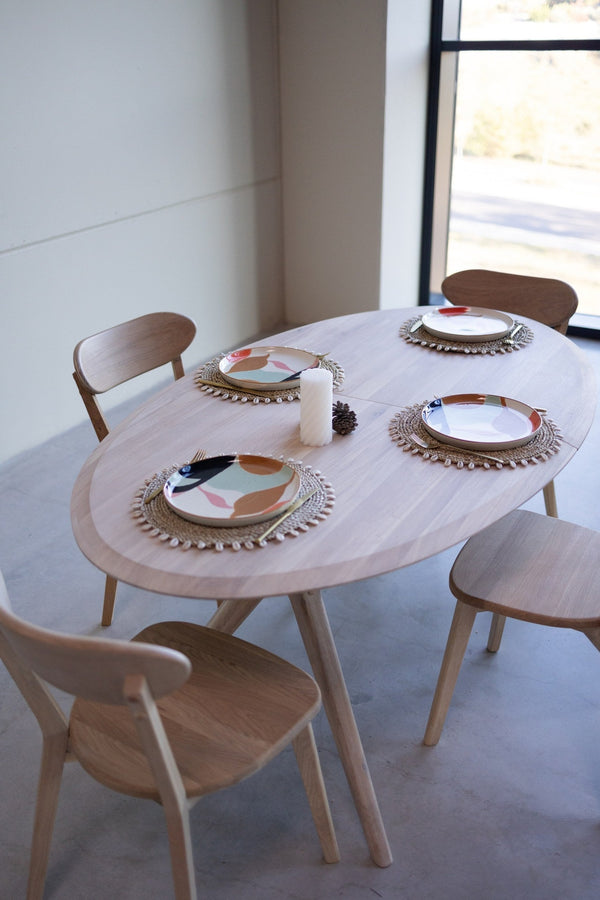 Mesa extensible de comedor de madera maciza de roble Carmen | NordicStory