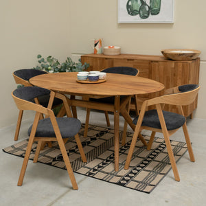 Mesa extensible de comedor de madera maciza de roble Carmen | NordicStory