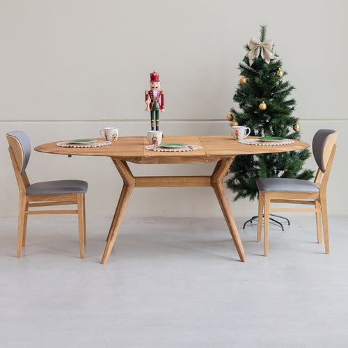 Mesa extensible de comedor de madera maciza de roble Carmen | NordicStory