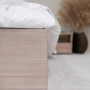 Cama con almacenaje de madera maciza de roble Sofia | NordicStory