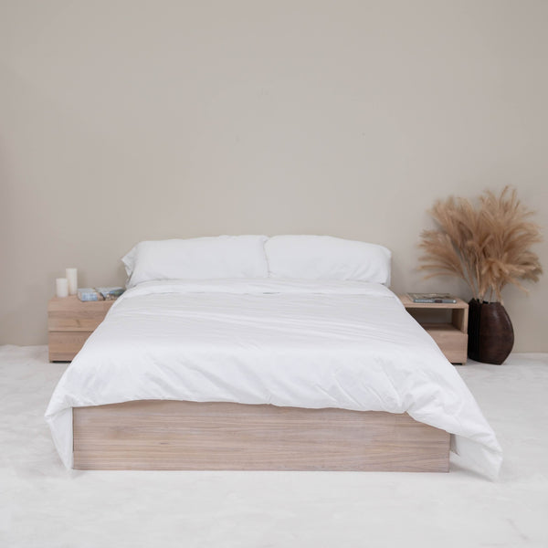 Cama con almacenaje de madera maciza de roble Sofia | NordicStory