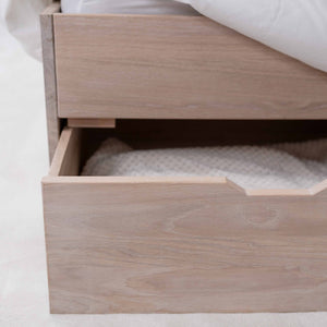 Cama con almacenaje de madera maciza de roble Sofia | NordicStory