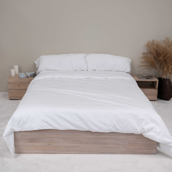 Cama con almacenaje de madera maciza de roble Sofia | NordicStory