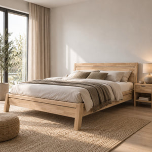 Cama de madera maciza de roble Bridget | NordicStory