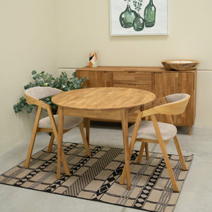 Pack de 2 o 4 Sillas de Comedor de madera maciza de roble Knut, tapizado Beige/Gris Antracita | NordicStory