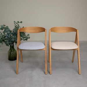 Pack de 2 o 4 Sillas de Comedor de Madera Maciza de Roble Oscar, tapizado | NordicStory