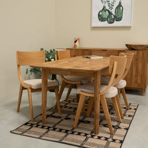 Pack de 2 o 4 Sillas de Comedor de Madera Maciza de Roble Lucas, tapizado Gris o Beige | NordicStory