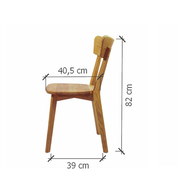 Pack de 2 o 4 Sillas de Comedor de Madera Maciza de Roble Diana | NordicStory