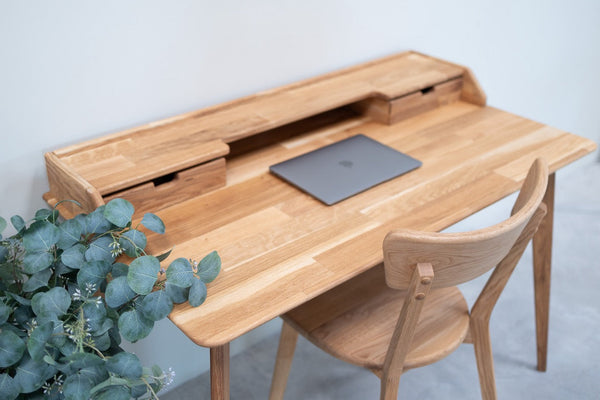 Mesa escritorio de madera maciza de roble Ana | NordicStory