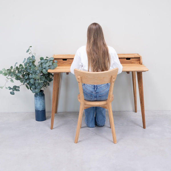 Mesa escritorio de madera maciza de roble Ana | NordicStory