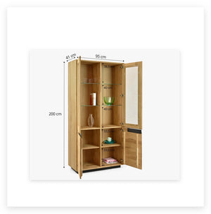 Vitrina de madera maciza roble Bremen 2 | NordicStory