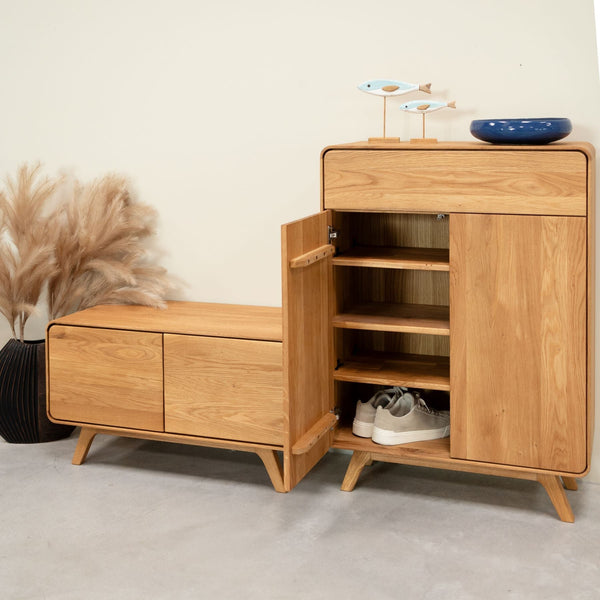 Zapatero de madera maciza roble Geneva | NordicStory