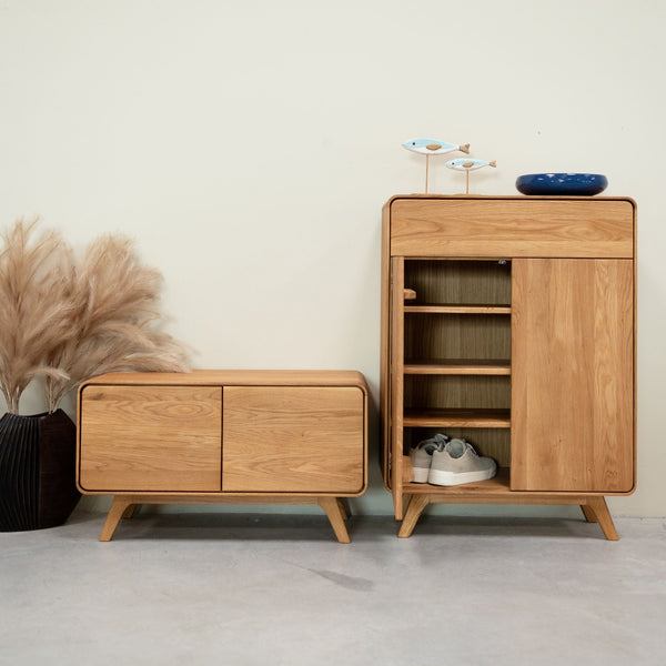 Zapatero de madera maciza roble Geneva | NordicStory