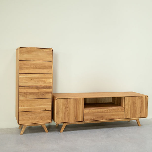 Comoda de madera maciza roble Geneva 1 | NordicStory