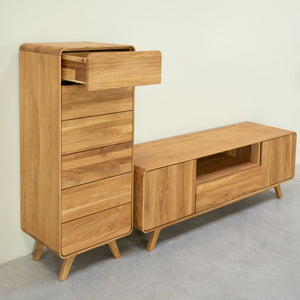 Comoda de madera maciza roble Geneva 1 | NordicStory