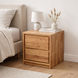 Mesa de noche de madera maciza de roble Oregon | NordicStory