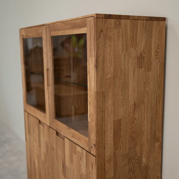 Armario Vitrina de madera maciza de roble Escandi 3 | NordicStory
